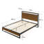 Cara Platform Bed Frame with Wood Slatted Headboard and USB Charge-1107217249