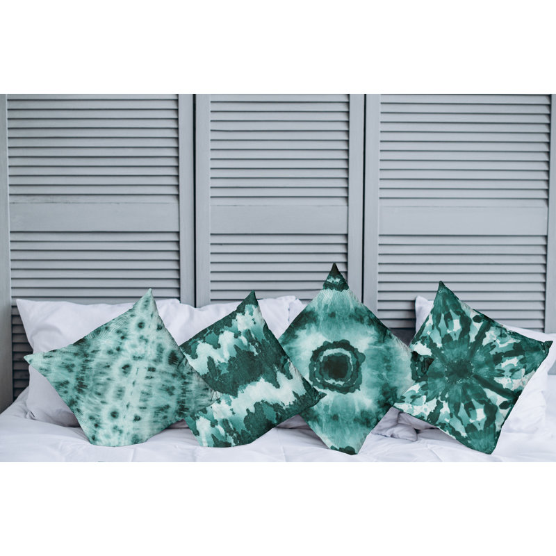Housse de coussin Montezuma, 18 po x 18 po, Vert foncé / beige