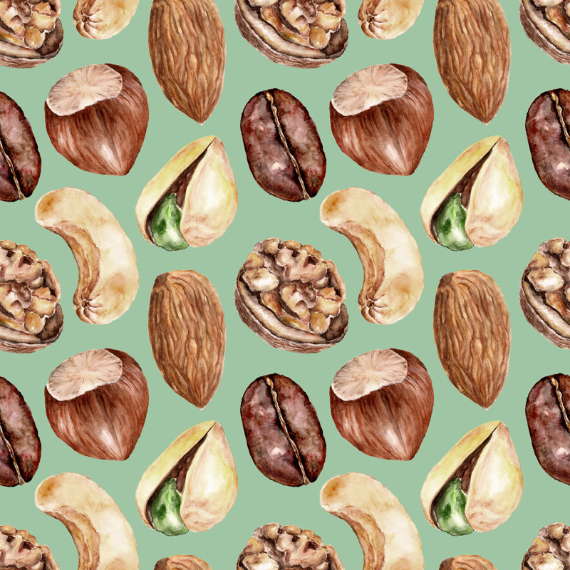 " Nuts Pattern " by Rina_Ro, 36" H x 36" W  