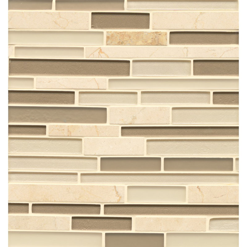 Manhattan Glass Linear Mosaic Wall & Floor Tile, Beige