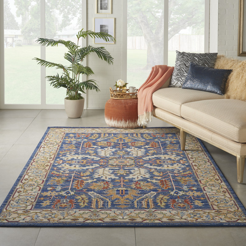 Tapis bleu Nakisha Oushak, Rectangle 5 pi 6 po x 8 pi