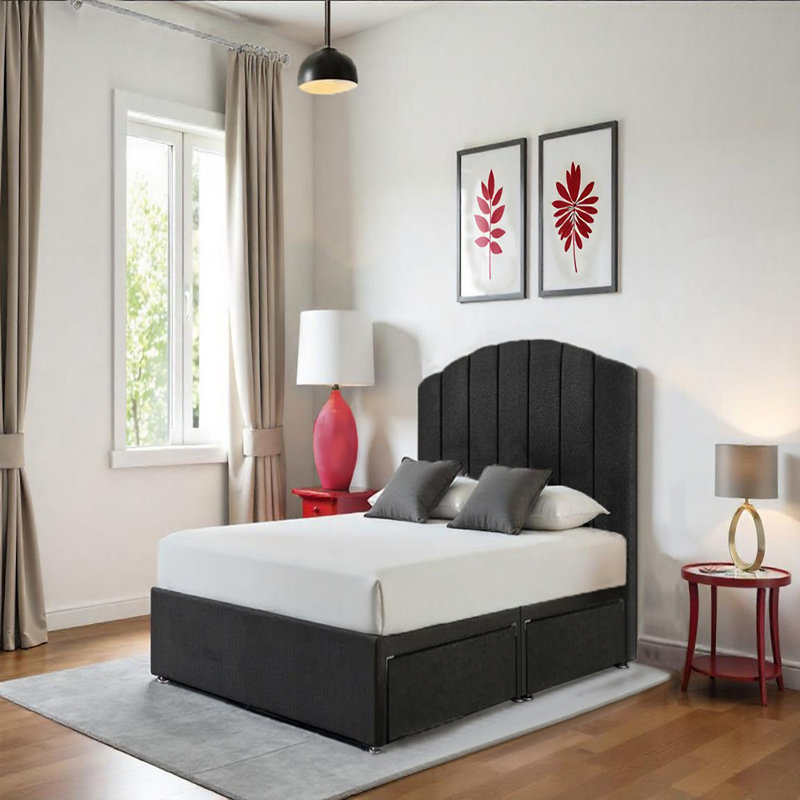 Upholstered Divan Bed with Mattress, Small Double (4')