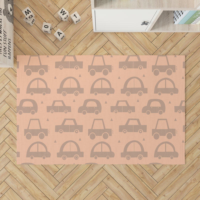 Tapis de jeu pour enfants Driveway, Rectangle 5 pi x 7 pi, Pêche