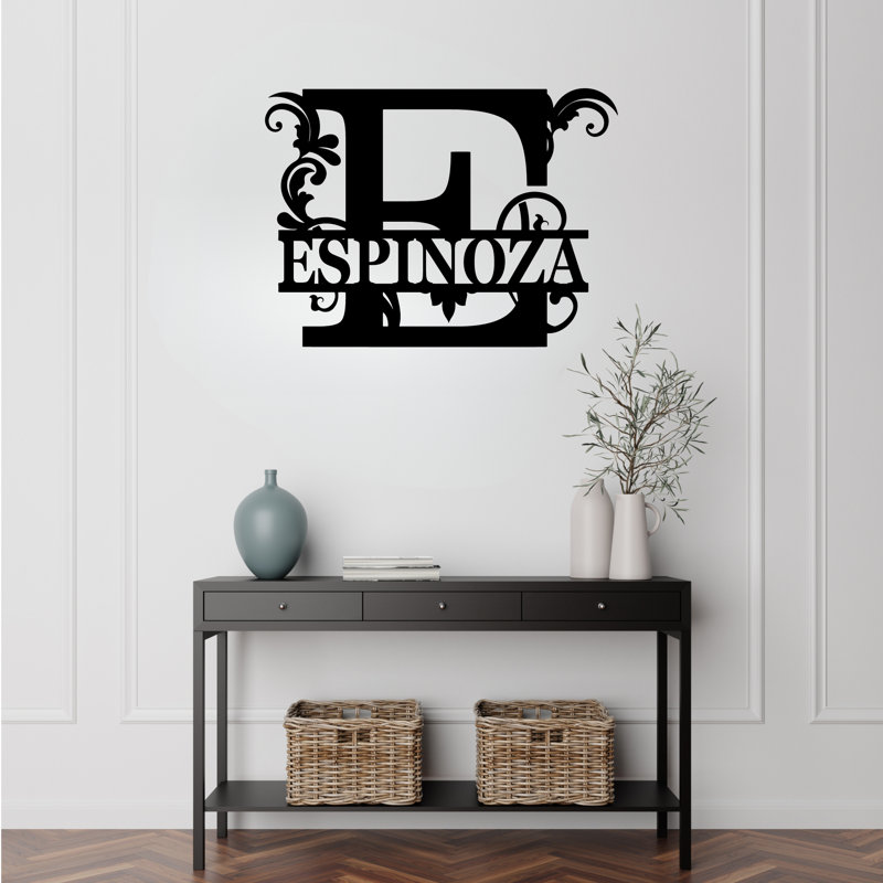 Custom Name Letter Family Monogram Personalize Wedding Gift Cabin Outdoor Metal Signs Wall Décor, 36" H x 36" W x 1" D, Yes
