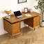 Bureau fonctionnel en chêne simple et élégant pour le bureau à domicile et le bureau