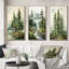 Arbre vert pin vert Eternal Guardians III - ensemble d'art mural pin 3-1319829268-1319829265