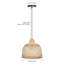 Luminaire suspendu 1 lumière dôme en bambou-932471382