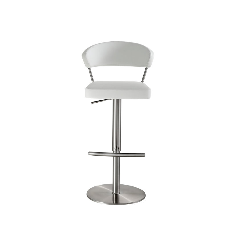 Tabouret de bar Elon, Argent, Blanc givré