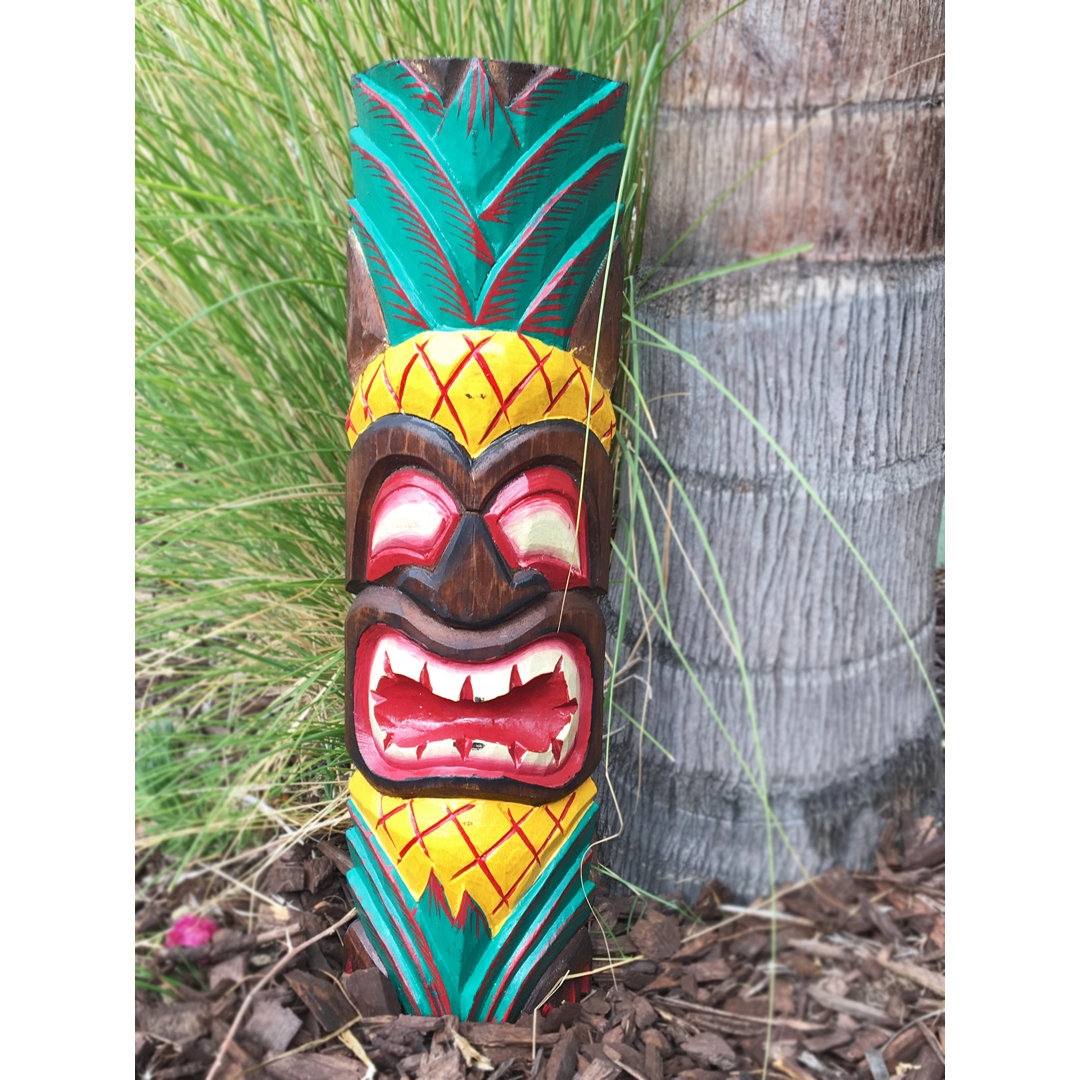 20" H Tiki Mask Pineapple Ku Tropical Wall Decor Backyard X-Scapes
