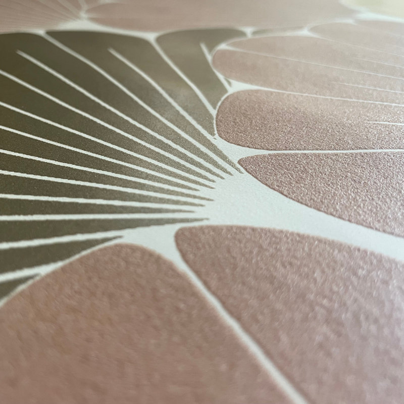 Papier peint à feuilles géantes Art Deco Gingko, Orange