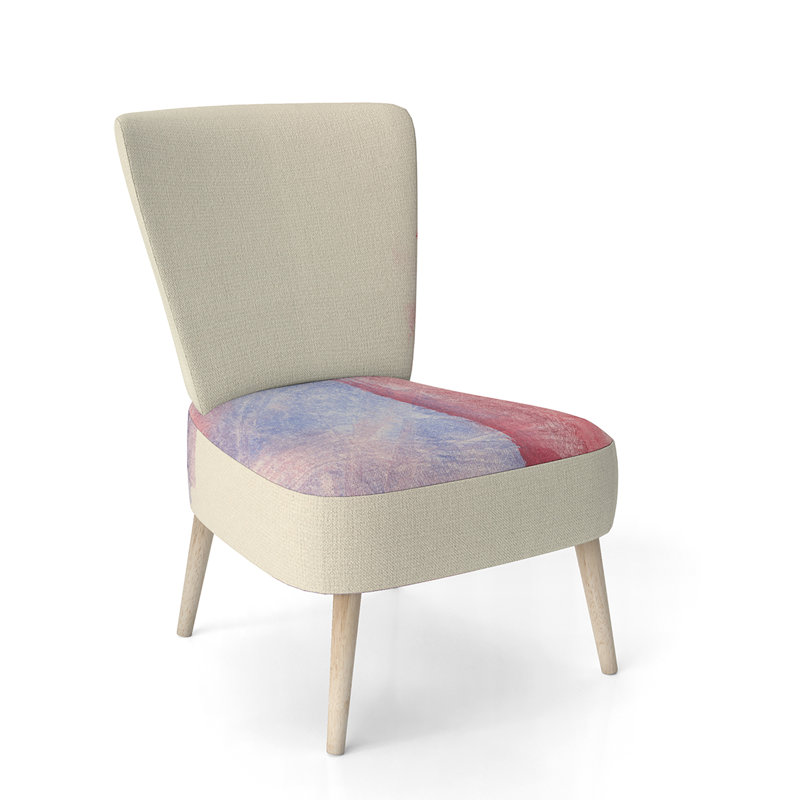 Upholstered Floral Side Chair - Modern floral Accent Chair, Geometric Pastel Polyester Blend
