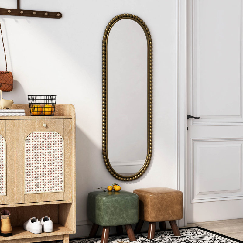 Miroir rétro Iron Art, H 15,75 po x l 47,25 po, Gold, Métal; panneau de fibres à densité moyenne