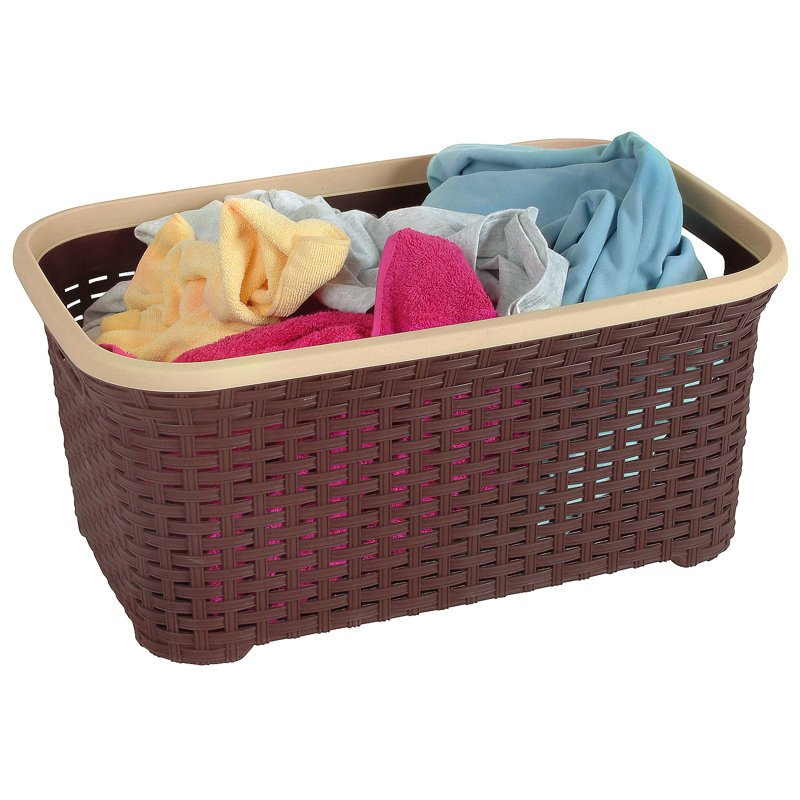 Panier à linge Bushel, H 16 po x l 24 po x P 10,5 po, Blanc
