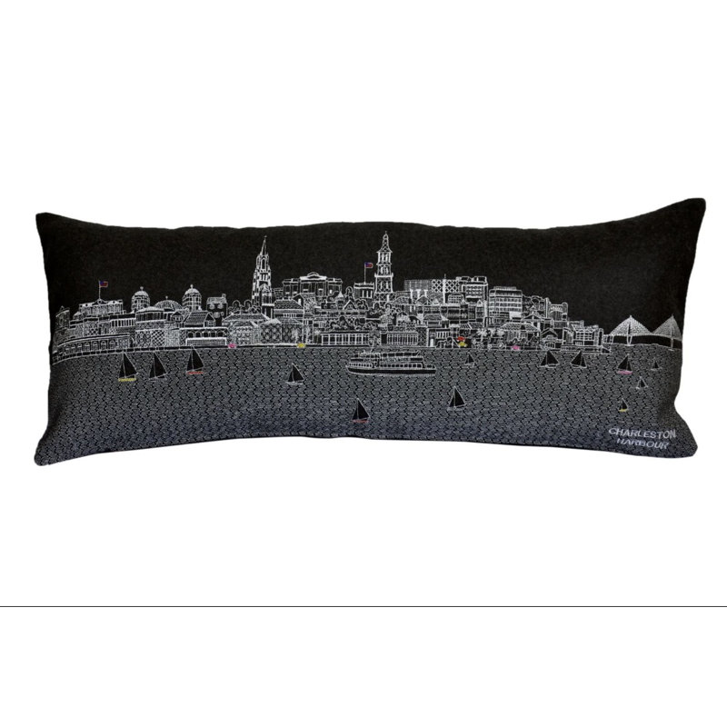 Coussin lombaire 24 po NYC, Noir / gris