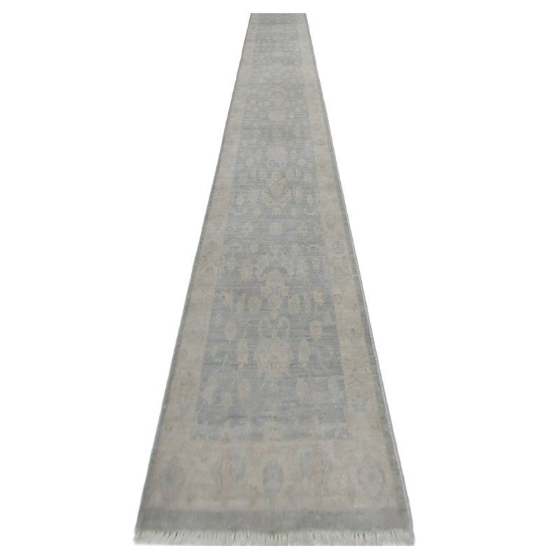 Davey Hand Knotted 3x24 Lt.Blue Runner