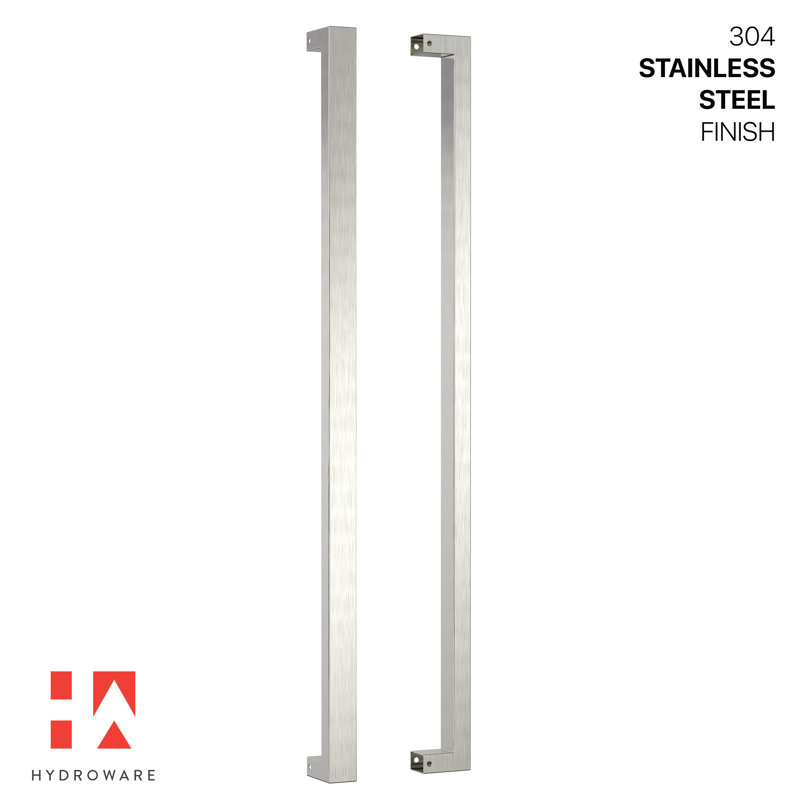 48 Inch Brushed Stainless Steel Contemporary Door Handle Set