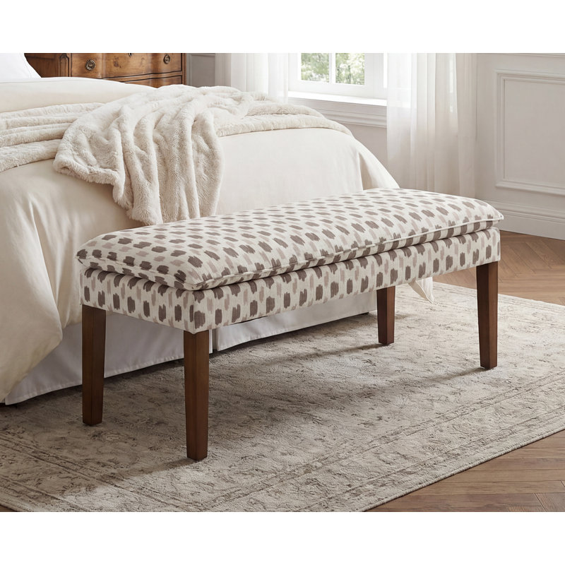 Upholstered Foam Bench, Linen-Brown