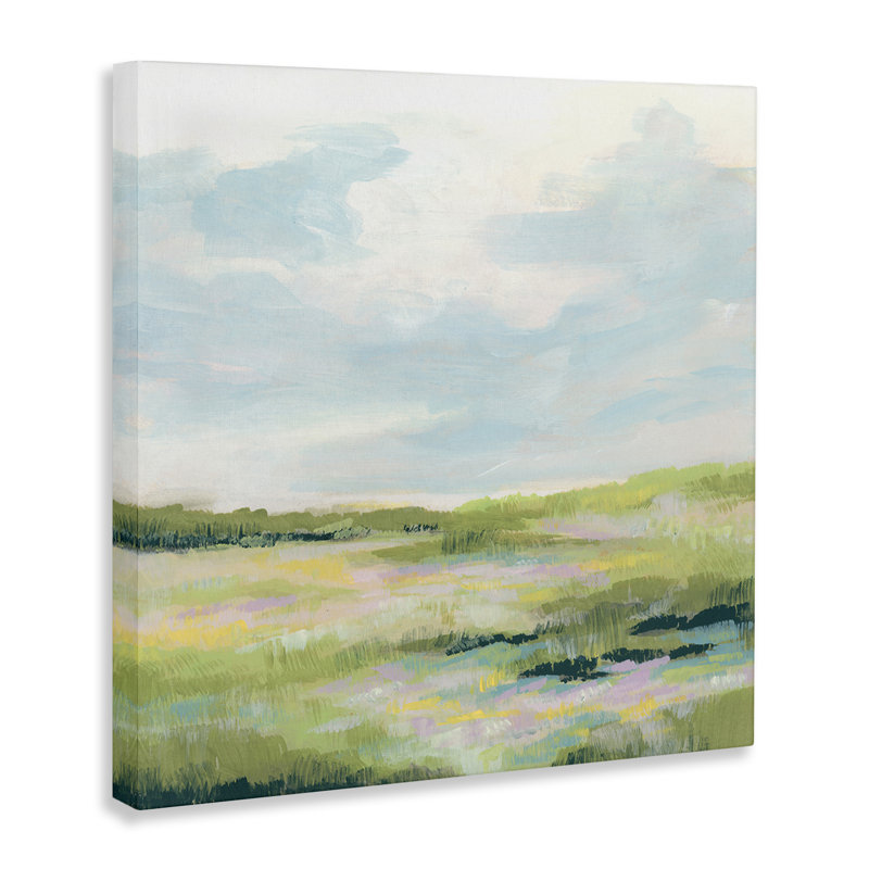 «Pastel Meadow Landscape», art mural sur toile par June Erica Vess, H 24 po x l 24 po