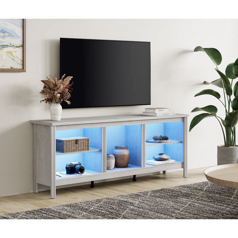 Crédence de rangement l 70 po Ashae, DEL blanche / bleue