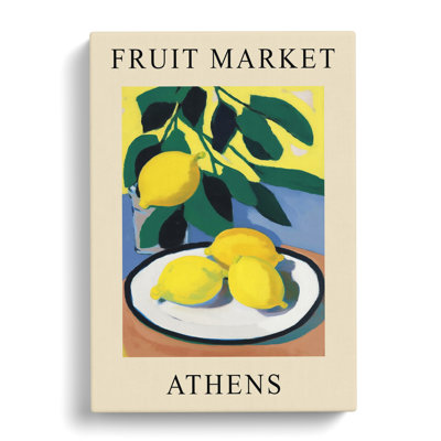 Lemon Athens Fruit Market - Wrapped Canvas