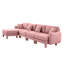 Tissu convertible en L rose à 4 places avec pieds en forme de coquillage, amovibles et cylindriques. Conception de conception moderne pour le confort de votre salon dans la chambre à coucher-2016450842