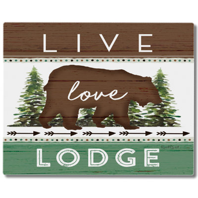 Live Lodge Love 3mm Tempered Glass Cutting Board 15" x 12"