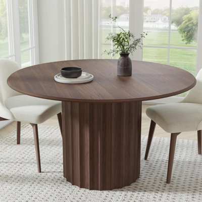 Solid Wood Dining Table Round Pedestal Kitchen Table