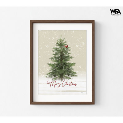 Woodland «Merry Christmas» par House Fenway, décor de sapin de Noël, décor de restaurant d'arbre de Noël, affiche de joyeux Noël, art de paysage enneigé