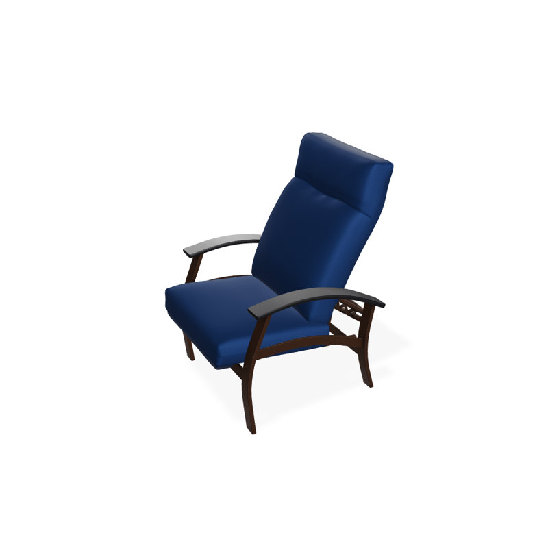 Chaise de patio inclinable avec coussins Askar, Azur, Blanc brillant, Noir P70