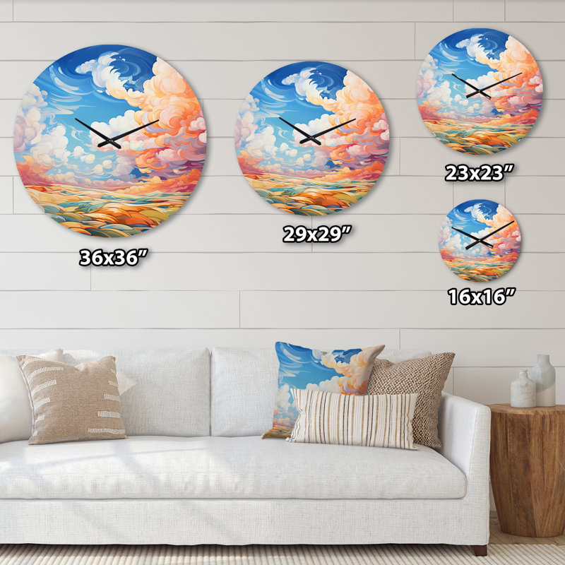 Horloge murale Clouds Skys Canvas VI - Paysages, Petit