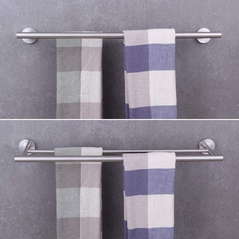 Double barre à serviettes en acier inoxydable brossé 24 po pour salle de bain | Acier inoxydable SUS 304 | Conception murale moderne