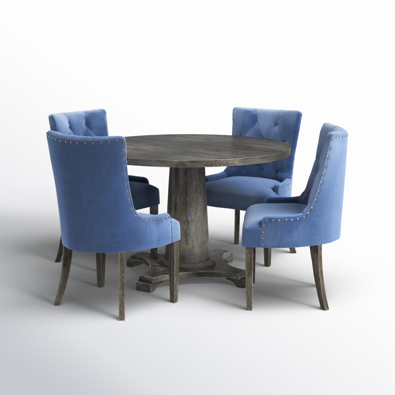 Tannehill 4 - Person Pedestal Dining Set, Blue