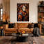 Portrait de bouffon dans des feuilles d'automne - Toile murale d'Halloween-259101103