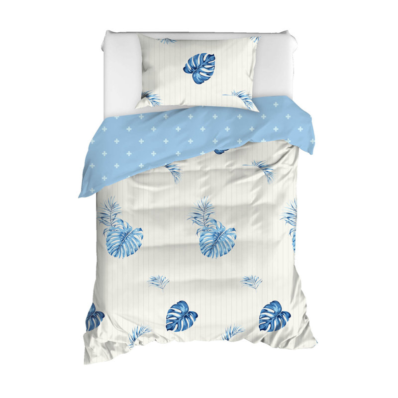 Ensemble de housse de couette 100% coton Lahiri, Housse de couette 61 po x 79 po + 1 taie d'oreille