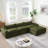 116'' Fully Compressed Sofa With High Density Foam, Integrated Backrest&Seat Cushion, Decorative Edging, Legless Design Without Frame, No Assembly Required, Free Combination, Particle Chenille-1996800081