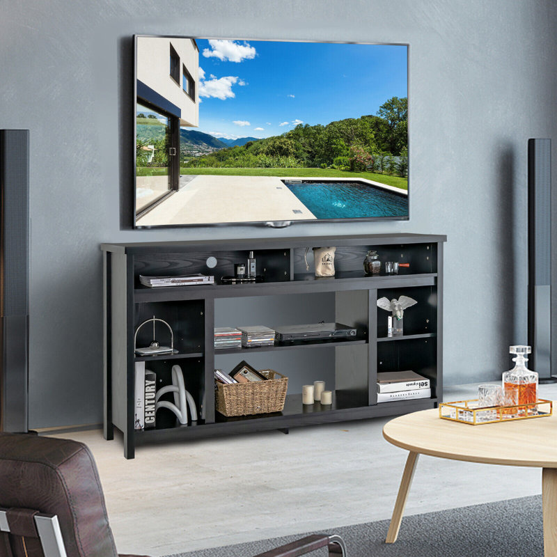 Ebern Designs 58'' Tv Stand Entertainment Console Centre W/ Adjustable Open Shelves Up To 65''