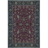Hand-Knotted High-Quality Wine and Black Area Rug