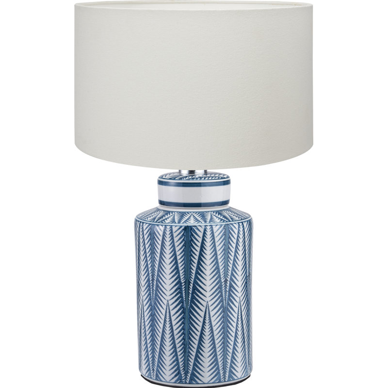 Ceramic Table Lamp, Cotton, 19.68" H x 11.81" W x 11.81" D