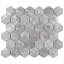 Carreau de mosaïque en porcelaine pour plancher et mur 11-1 / 8 "x 12-5 / 8" Flo Hex Grey
