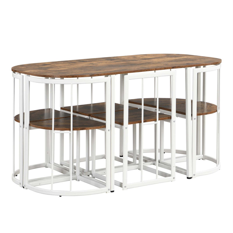 Aileena Villawood 55 L x 31.5 W Dining Set, White, Cherry/White, Cherry