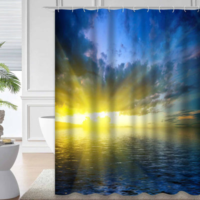 Rideau de douche coloré avec 12 crochets Water Dramatic