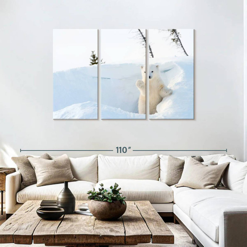 Brampt Polar Bear Cub Greeting, 48" H x 74" W