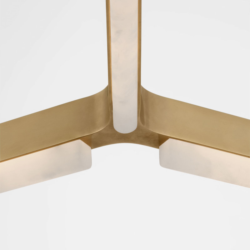 Linea LED Chandelier, Hand Rubbed Antique Brass