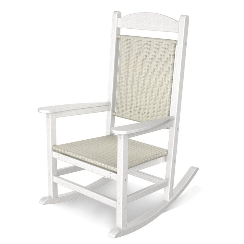 Chaise berçante POLYWOOD Classics, Cadre blanc / Tissage blanc
