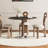 Black Round Solid Wood Dining table-1186105864