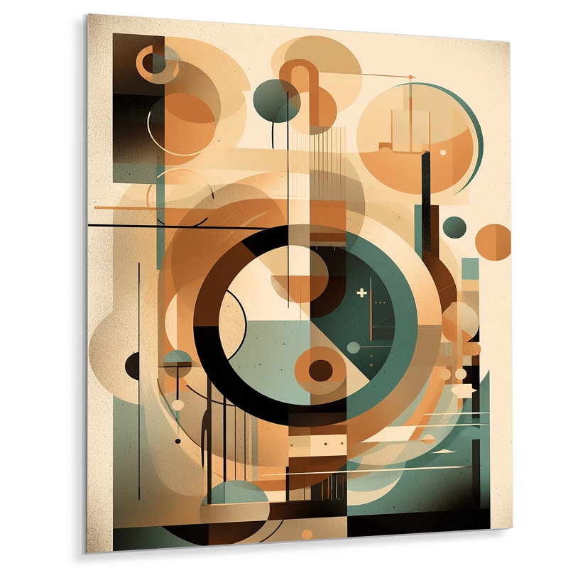 Décoration murale orange et verte Mid Century Momentum III - Modern Midcentury, H 32 po x l 24 po x P 1 po