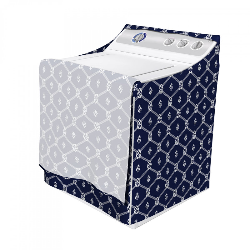 Recouvert d’une image avec motifs aquatiques nautiques, Bleu marine