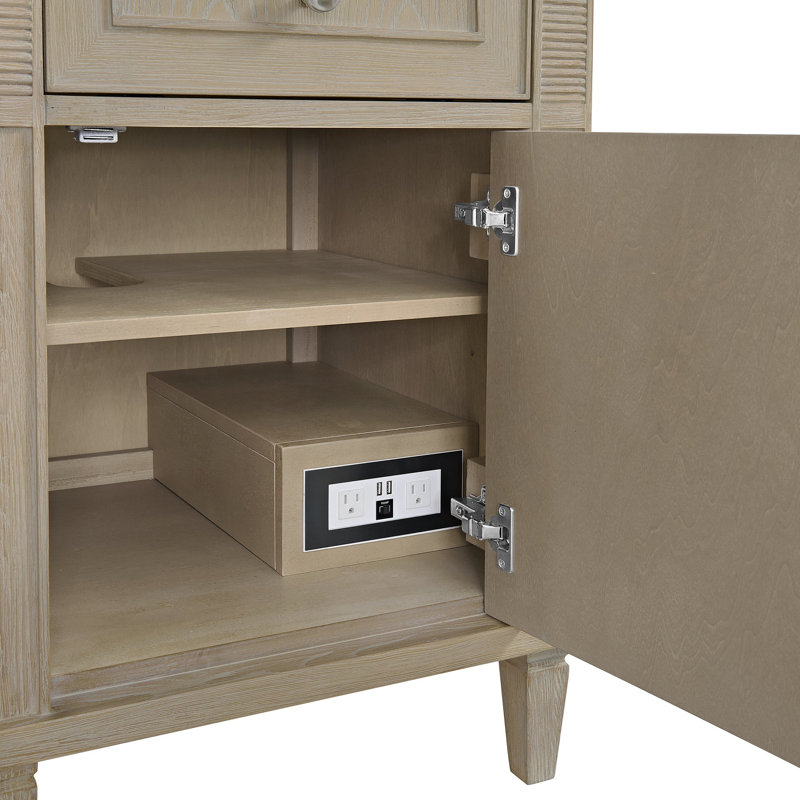Lorelai 60'' Double Bathroom Vanity with Top, Whitewashed Oak, White Zeus, Single-Hole