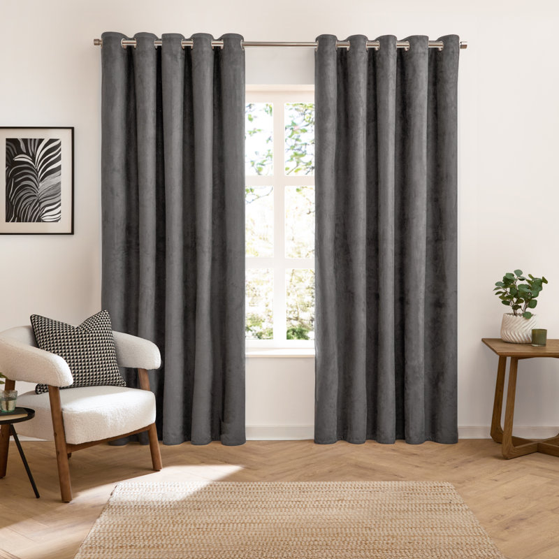 Verso Blackout Curtain Panel Pair, Grey, 183" W x 168" L