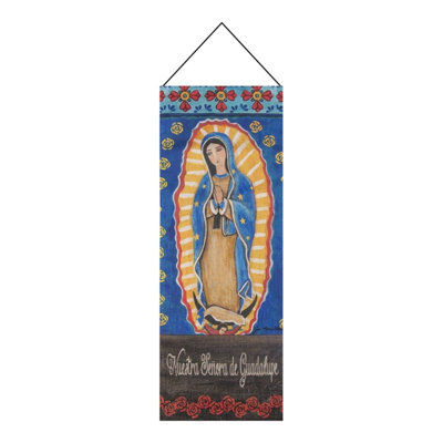  Our Lady Spanish Religious Wall Decor Panel 13 x 36 Inch Polyester
